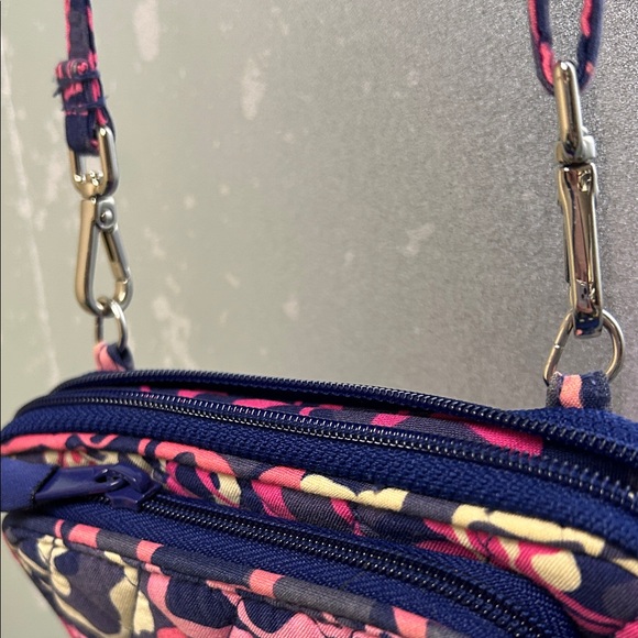 Vera Bradley Pink and Blue Patterned Crossbody Bag - Picture 3 of 6